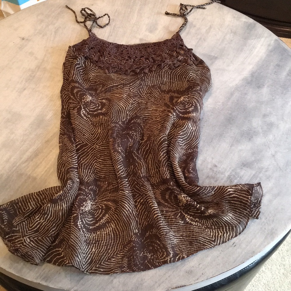 Sheer and Sexy Coverup Brown and Tan S/M
